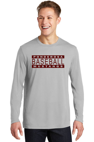 Pondo Baseball Long Sleeve Cotton Touch Wicking Tee- 5 Designs
