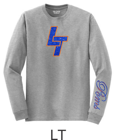 LT Poms Long Sleeve Tee - 3 designs-Matte or Glitter