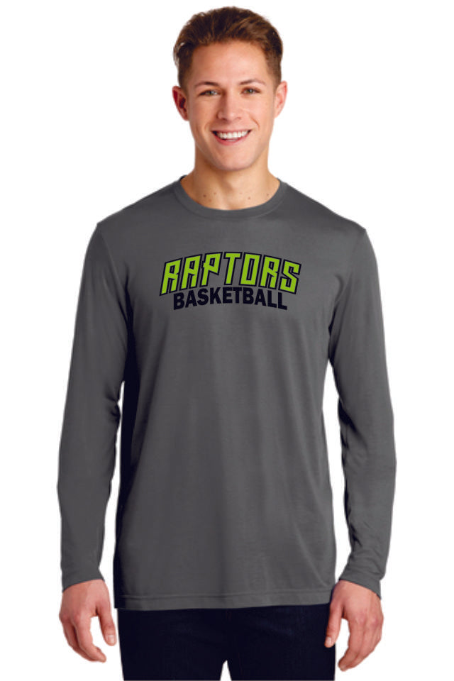 Raptors Sport-Tek Unisex Long Sleeve Wicking Tee - 4 Sports- Matte or Glitter