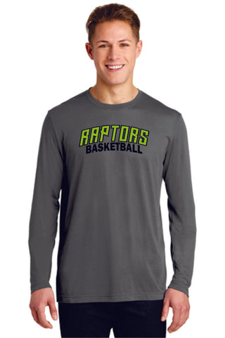 Raptors Sport-Tek Unisex Long Sleeve Wicking Tee - 4 Sports- Matte or Glitter