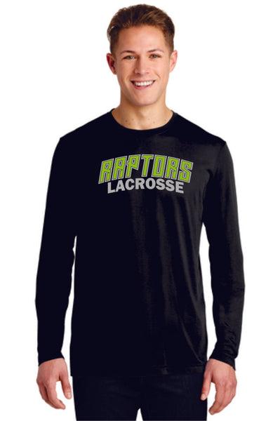 Raptors Sport-Tek Unisex Long Sleeve Wicking Tee - 4 Sports- Matte or Glitter