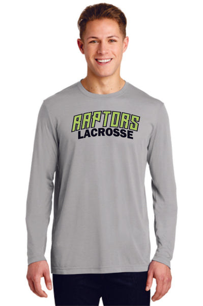 Raptors Sport-Tek Unisex Long Sleeve Wicking Tee - 4 Sports- Matte or Glitter
