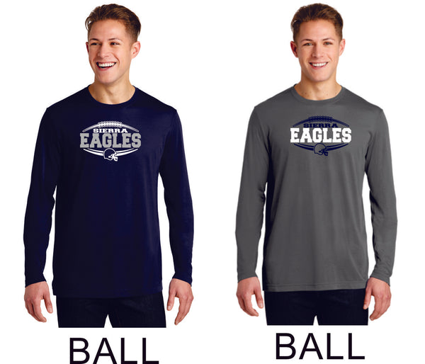 Sierra FOOTBALL Sport-Tek Unisex Long Sleeve Tee - 4 designs