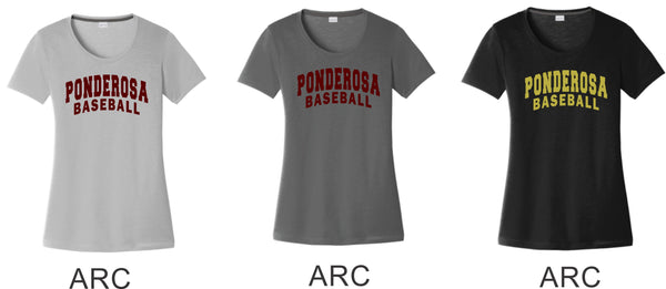 Pondo Baseball Ladies Cotton Touch Wicking Tee- 5 Designs