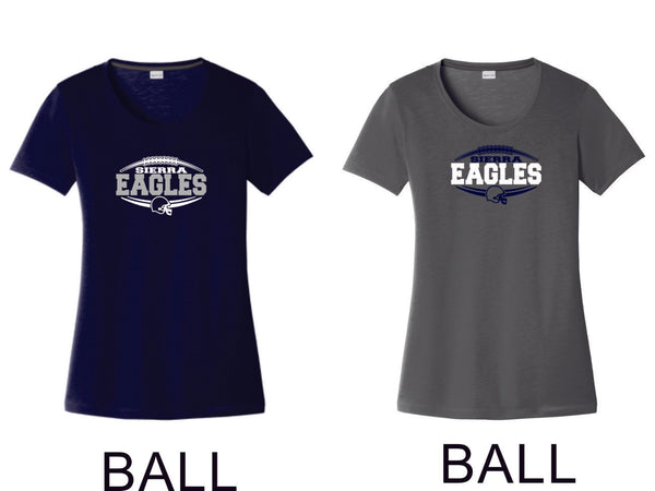 Sierra FOOTBALL Sport-Tek Ladies Wicking Tee - 4 designs