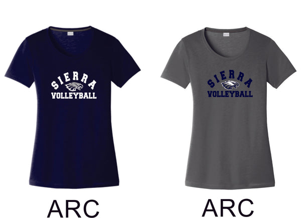 Sierra VOLLEYBALL Sport-Tek Ladies Wicking Tee - 4 designs