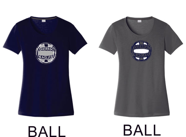 Sierra VOLLEYBALL Sport-Tek Ladies Wicking Tee - 4 designs