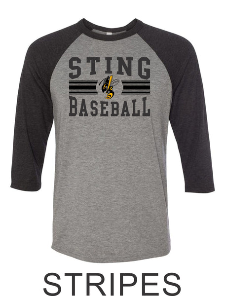 Sting Raglan Unisex T-Shirt- 2 designs- Matte and Glitter