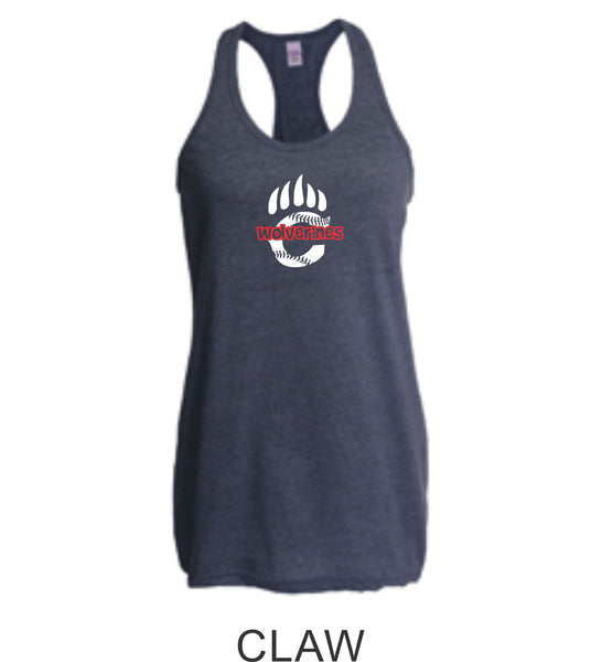 Chap Baseball Racerback Tank- 2 designs- Matte or Glitter