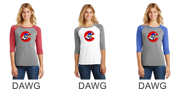 Bulldawgs Ladies Raglan- 4 designs- Matte or Glitter