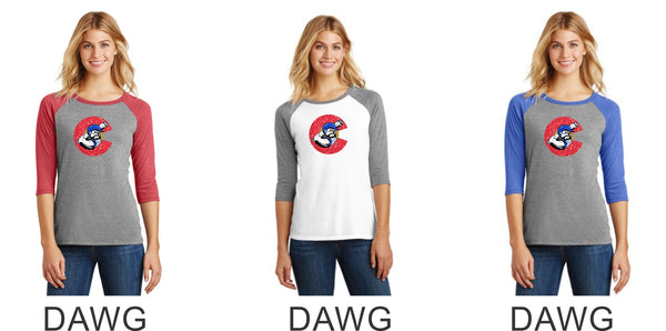 Bulldawgs Ladies Raglan- 4 designs- Matte or Glitter