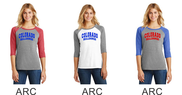 Bulldawgs Ladies Raglan- 4 designs- Matte or Glitter