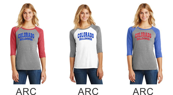 Bulldawgs Ladies Raglan- 4 designs- Matte or Glitter