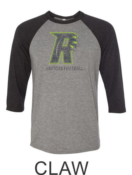 Raptors Football Raglan Unisex T-Shirt- 5 designs- Matte and Glitter