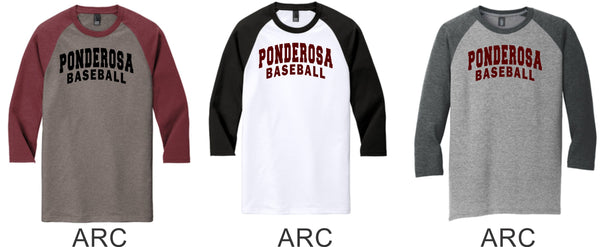 Pondo Baseball Unisex Raglan Tee- 12 Designs- Matte or Glitter