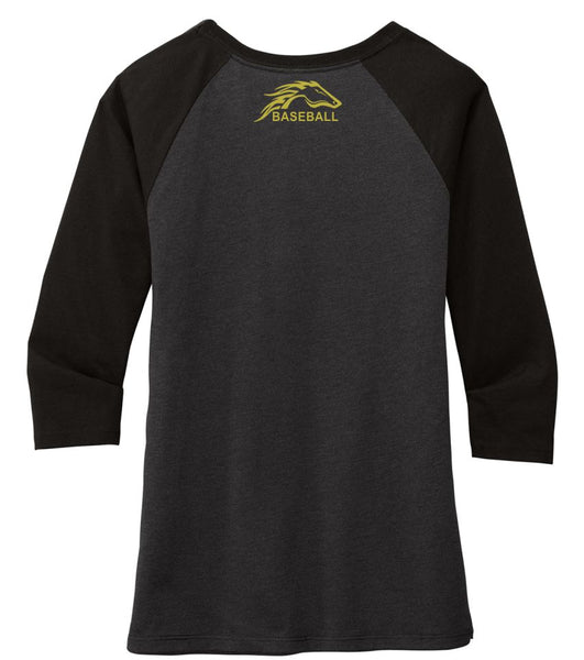 Pondo Baseball Ladies Raglan Tee- 12 Designs- Matte or Glitter