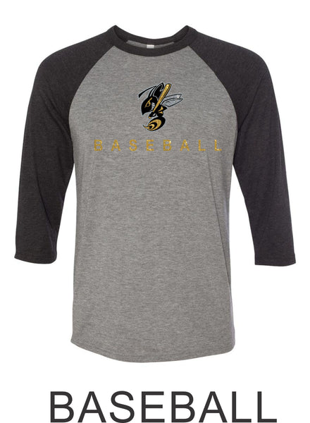 Sting Raglan Unisex T-Shirt- 2 designs- Matte and Glitter