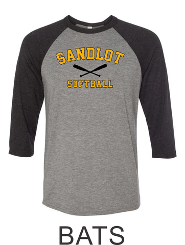 Sandlot Raglan Unisex T-Shirt- 2 designs- Matte and Glitter