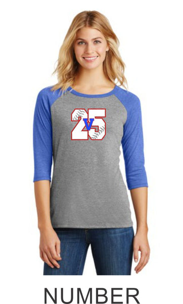 Viper Ladies Number Raglan- Matte or Glitter