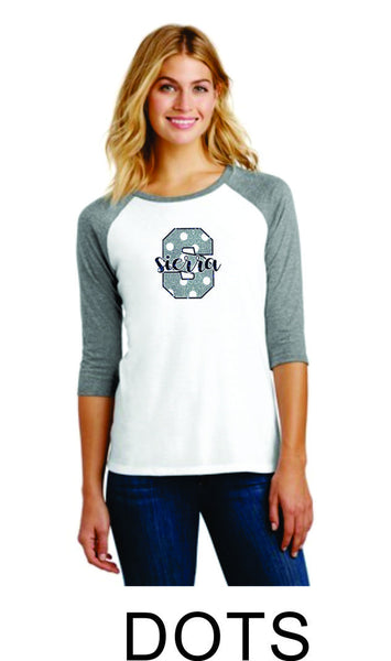Sierra Ladies Raglan- 3 designs- Matte or Glitter