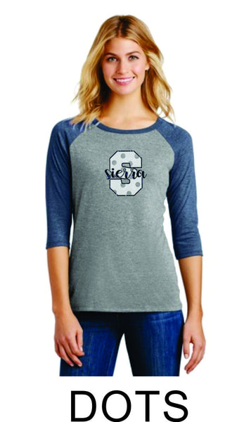 Sierra Ladies Raglan- 3 designs- Matte or Glitter