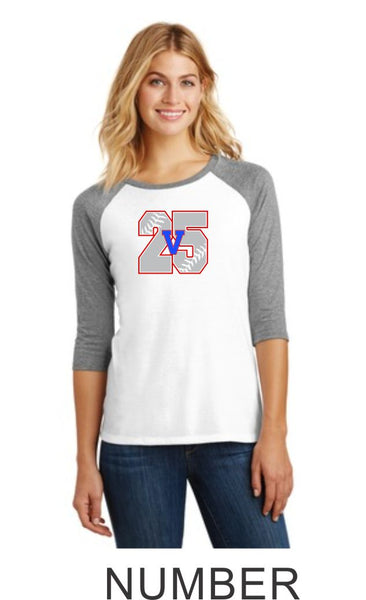 Viper Ladies Number Raglan- Matte or Glitter