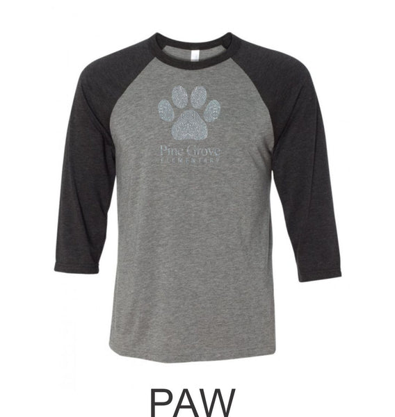 PGE Grover Design Raglan T-Shirt- 4 Designs- Matte or Glitter