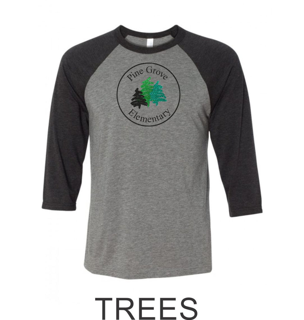PGE Grover Design Raglan T-Shirt- 4 Designs- Matte or Glitter