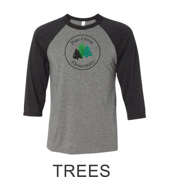PGE Grover Design Raglan T-Shirt- 4 Designs- Matte or Glitter