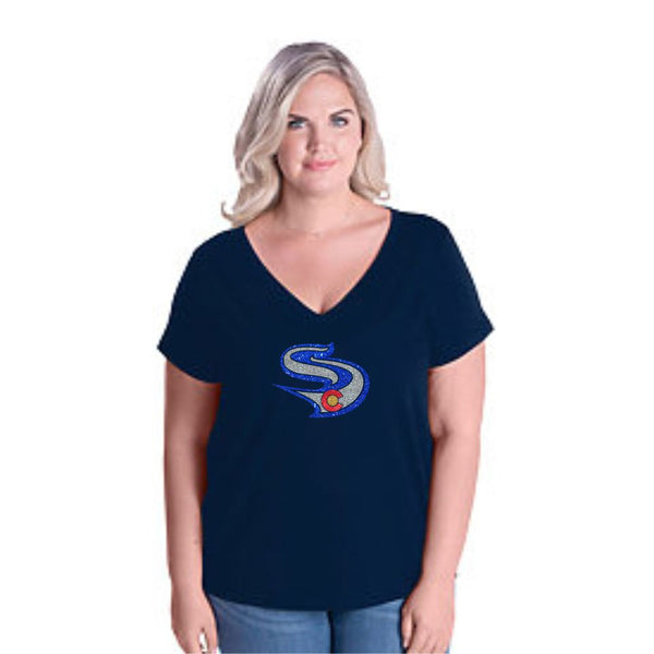 Slammers Curvy Ladies CO Logo Tee- Matte or Glitter