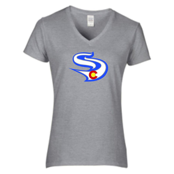 Slammers CO Logo Ladies Short Sleeve Tee- Matte or Glitter