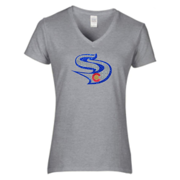 Slammers CO Logo Ladies Short Sleeve Tee- Matte or Glitter