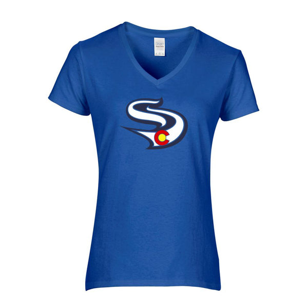 Slammers CO Logo Ladies Short Sleeve Tee- Matte or Glitter