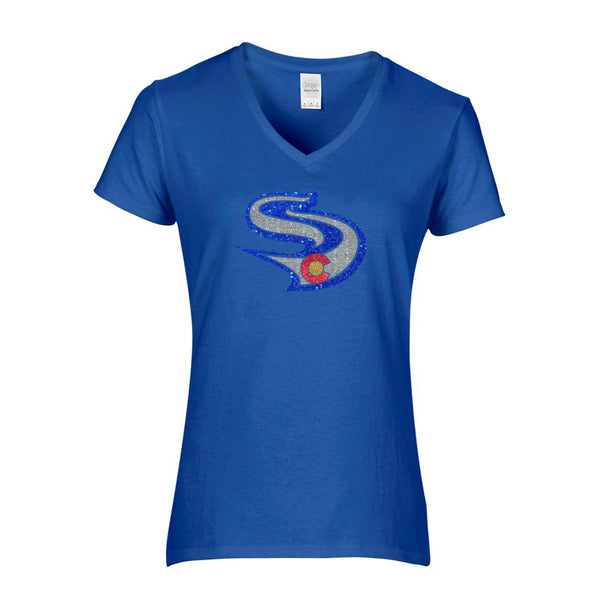 Slammers CO Logo Ladies Short Sleeve Tee- Matte or Glitter