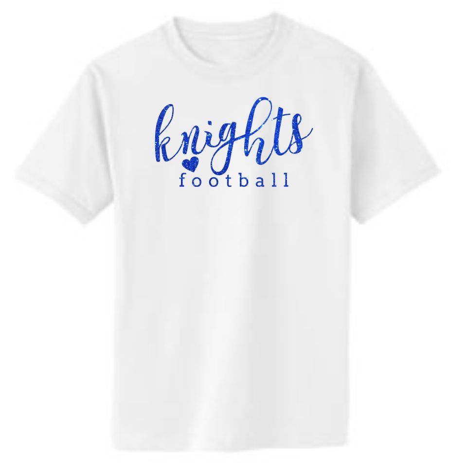 Knights Basic SCRIPT design Tee- Matte or Glitter