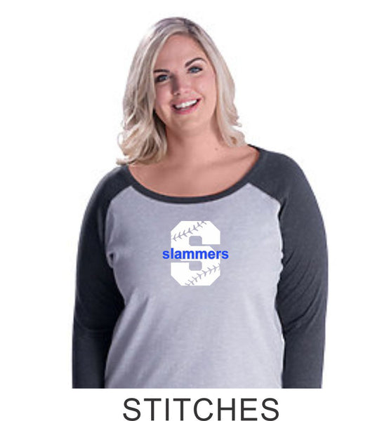 Slammers Curvy Lady Raglan- 2 desings- Matte or Glitter