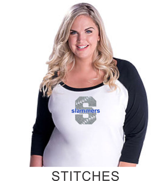 Slammers Curvy Lady Raglan- 2 desings- Matte or Glitter
