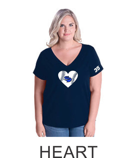 Slammers Curvy Ladies Tee- 3 designs- Matte or Glitter