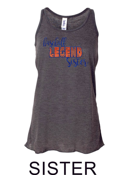 Legend Baseball Flowy Tanks- Glitter- 3 designs