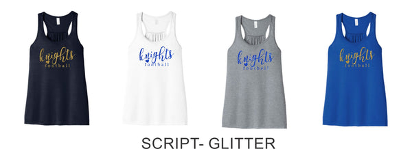 Knights Flowy Tank- 7 designs- Matte or Glitter