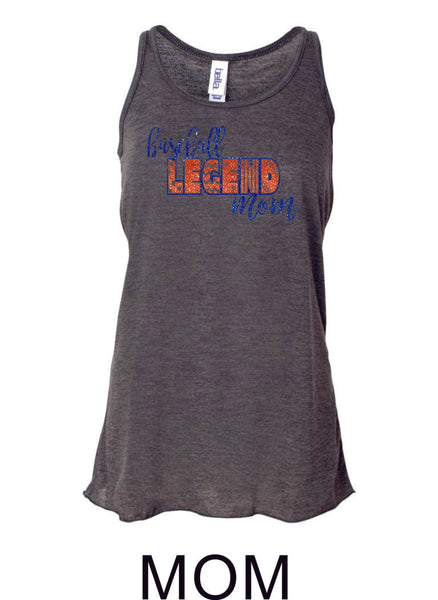 Legend Baseball Flowy Tanks- Glitter- 3 designs