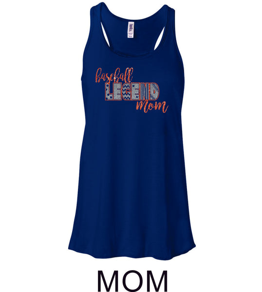 Legend Baseball Flowy Tanks- Glitter- 3 designs