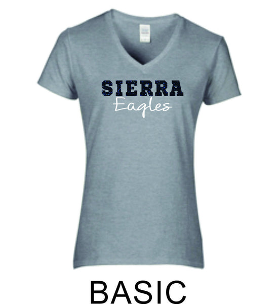 Sierra Ladies Short Sleeve Tee- 4 Designs- Matte or Glitter