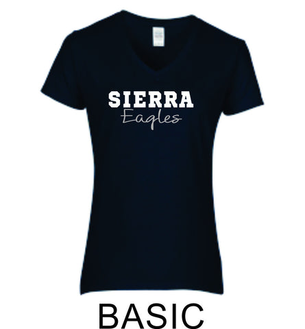 Sierra Ladies Short Sleeve Tee- 4 Designs- Matte or Glitter