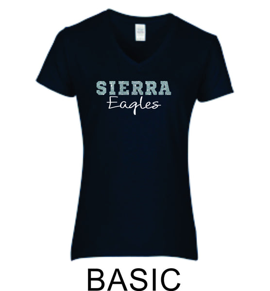 Sierra Ladies Short Sleeve Tee- 4 Designs- Matte or Glitter