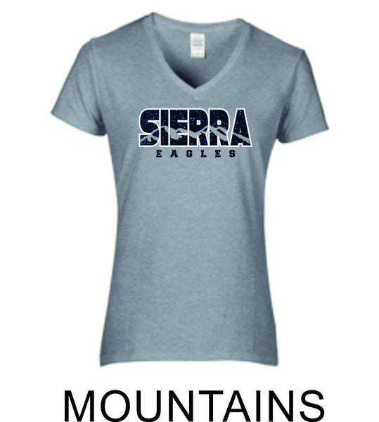 Sierra Ladies Short Sleeve Tee- 4 Designs- Matte or Glitter