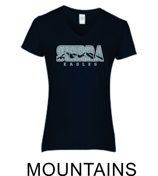 Sierra Ladies Short Sleeve Tee- 4 Designs- Matte or Glitter
