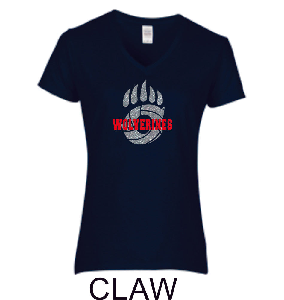 Chap Volleyball Ladies Fit Tee in 4 Designs- Matte or Glitter