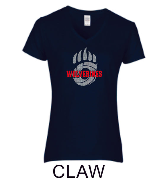Chap Volleyball Ladies Fit Tee in 4 Designs- Matte or Glitter