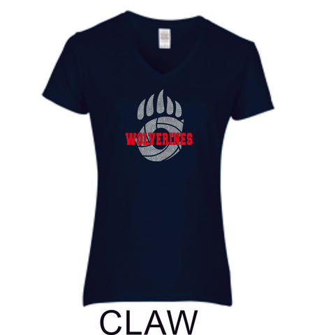 Chap Volleyball Ladies Fit Tee in 4 Designs- Matte or Glitter